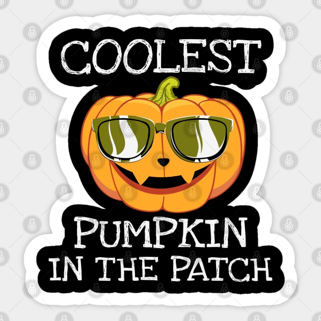 Coolest Pumpkin in the Patch Sticker by MZeeDesigns